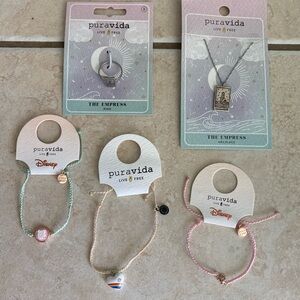 Pura Vida jewelry five pieces NWT Necklace ring bracelet Disney heart tarot card